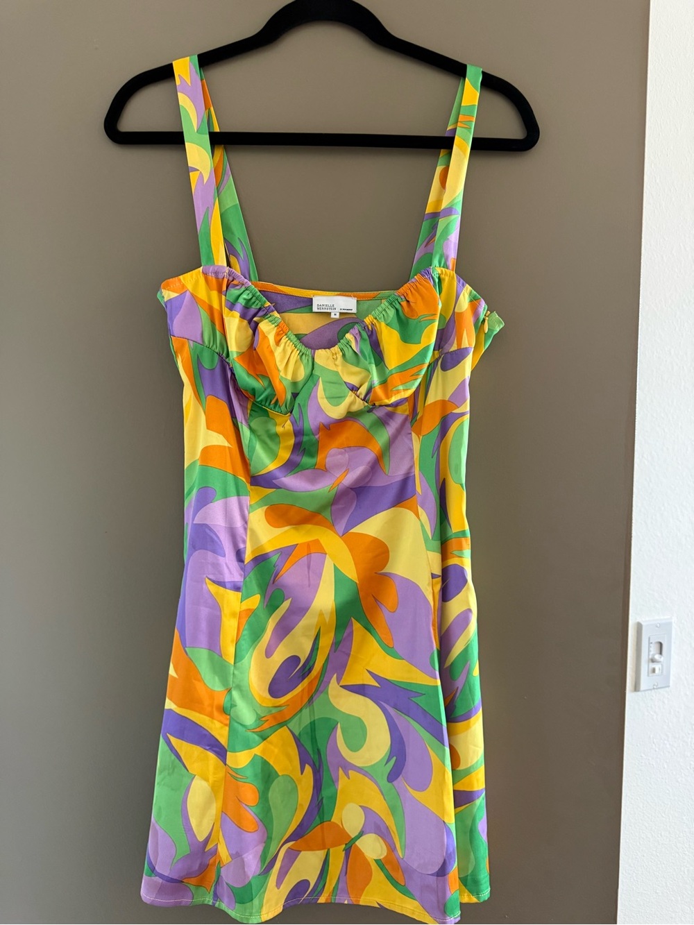 DANIELLE BERNSTEIN Abstract Print Mini Dress - Yellow, Purple, Green, Orange